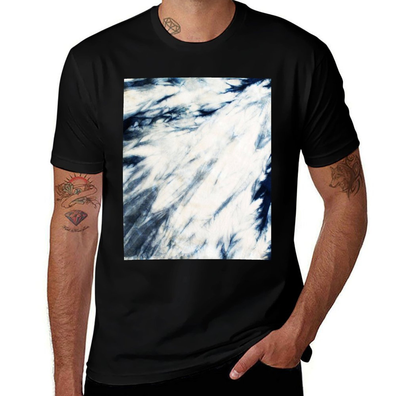Shibori Tie Dye - 시보리 인디고 마블 타이다이 티셔츠 홀리데이