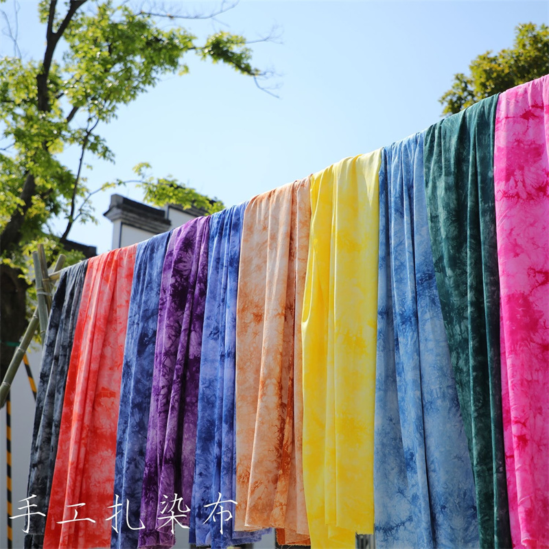 Shibori Tie Dye - 1m 보헤미안 시보리 타이다이 레이온 원단