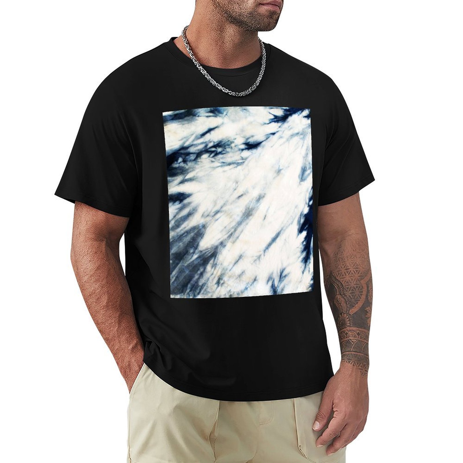 Shibori Tie Dye - 시보리 인디고 마블 타이다이 티셔츠 홀리데이