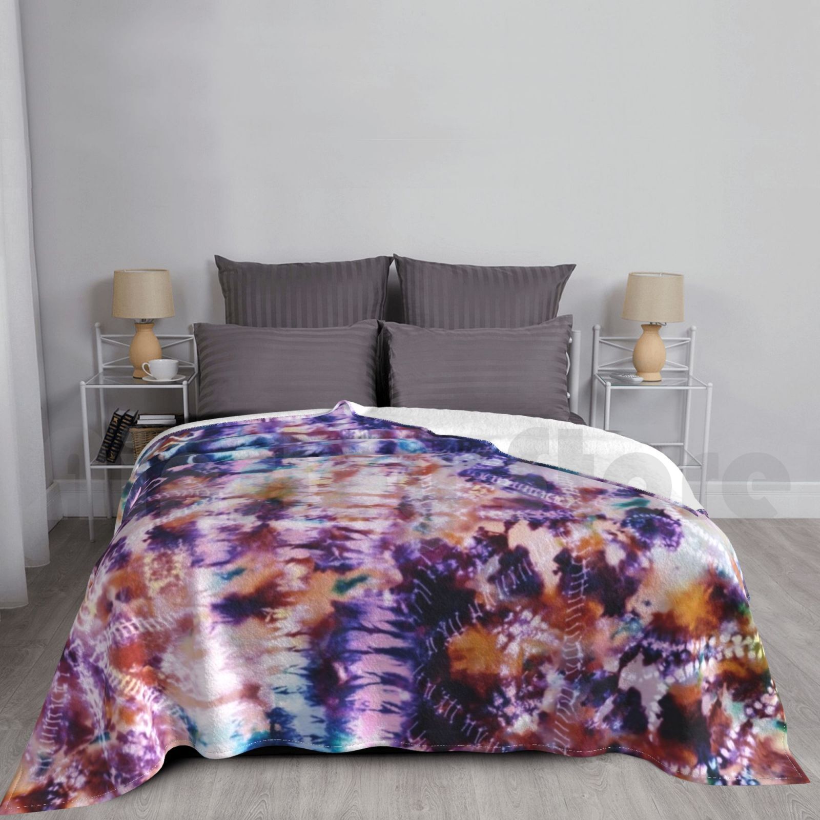 Shibori Tie Dye - 타이다이 시보리 해변 풍경 담요 패션