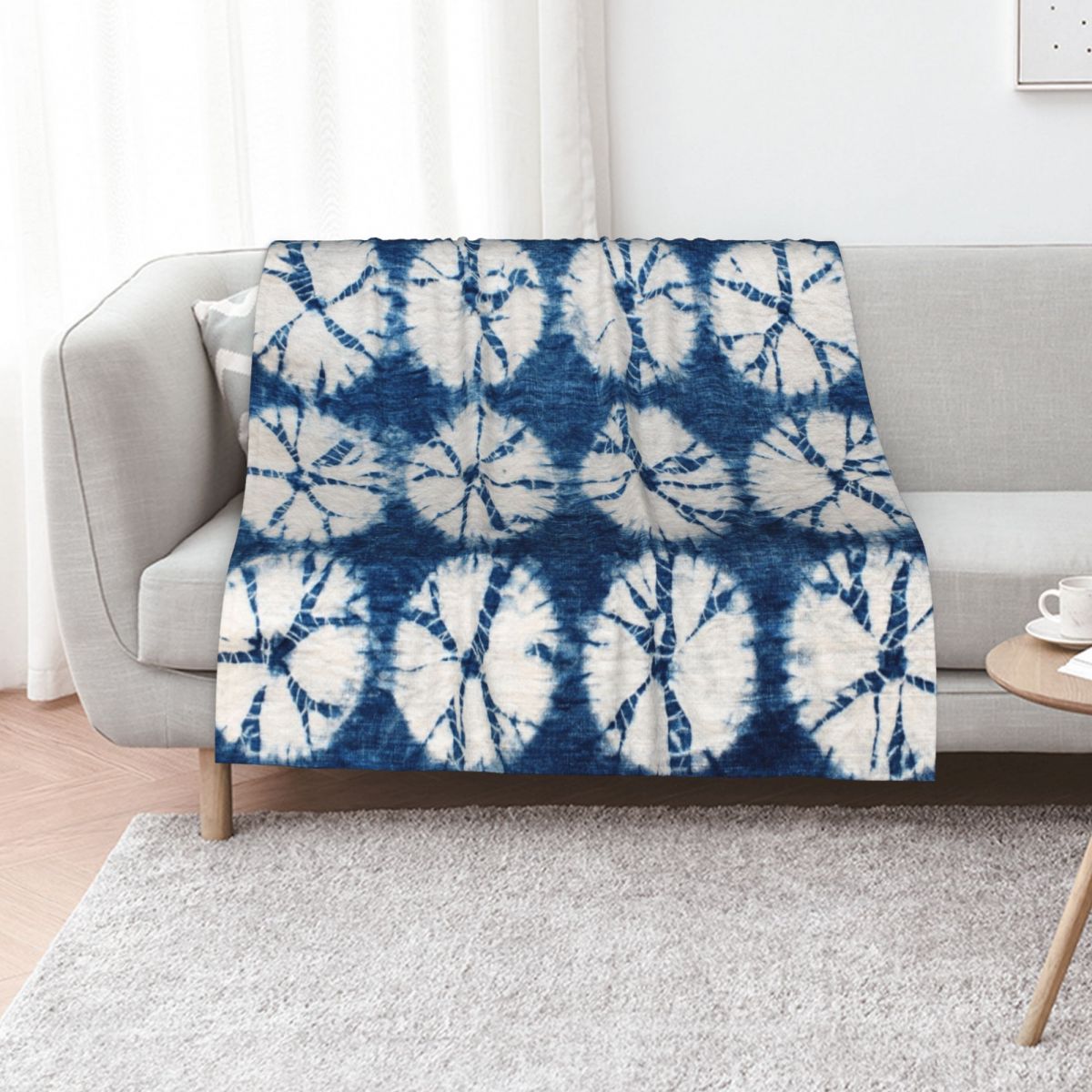 시보리 서클, 인디고, 타이다이 무늬 담요, 인조 퍼  - Shibori Tie Dye 리뷰 및 가격