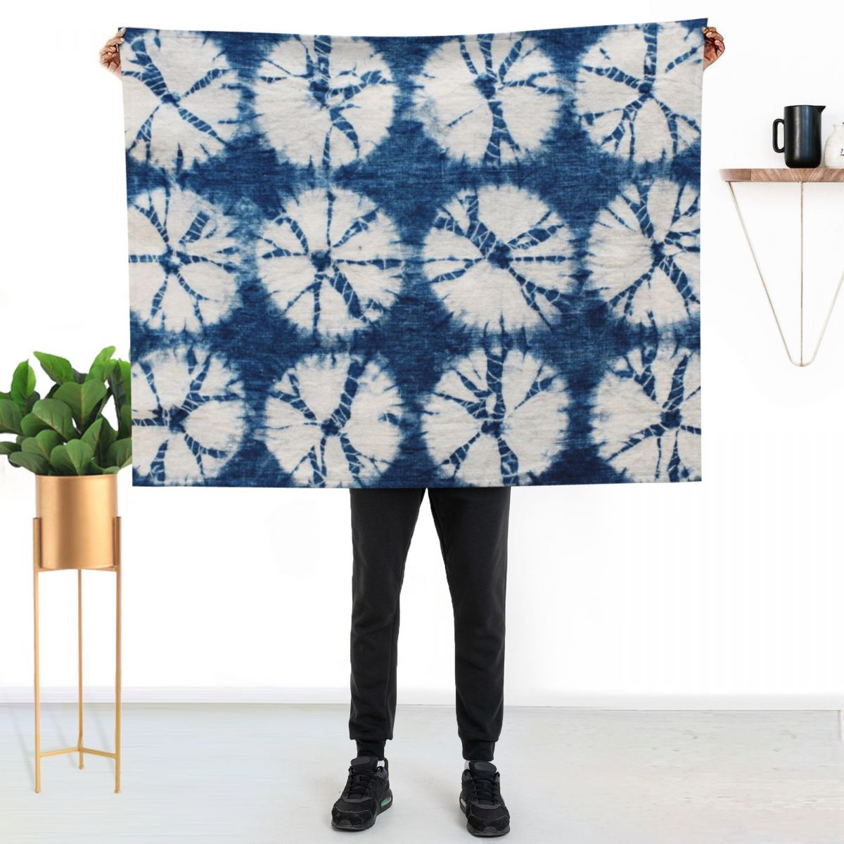 시보리 서클, 인디고, 타이다이 무늬 담요, 인조 퍼  - Shibori Tie Dye 리뷰 및 가격
