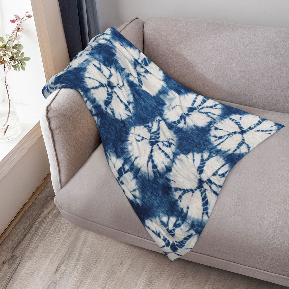 시보리 서클, 인디고, 타이다이 무늬 담요, 인조 퍼  - Shibori Tie Dye 리뷰 및 가격