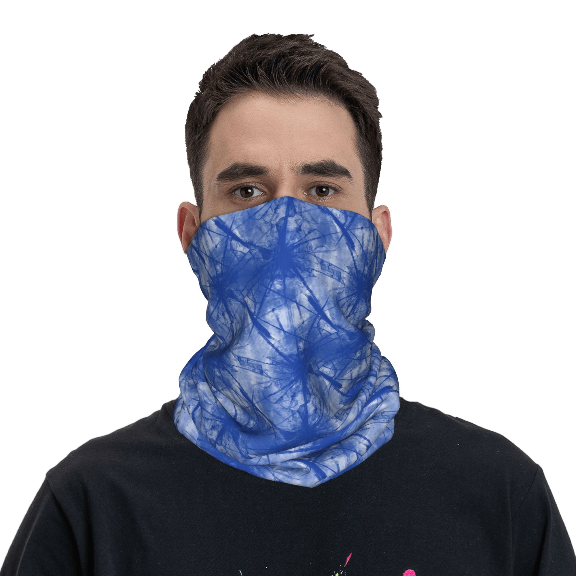 인디고 타이다이 시보리 패턴 반다나 넥 커버 프린트 랩 - Shibori Tie Dye 리뷰 및 가격