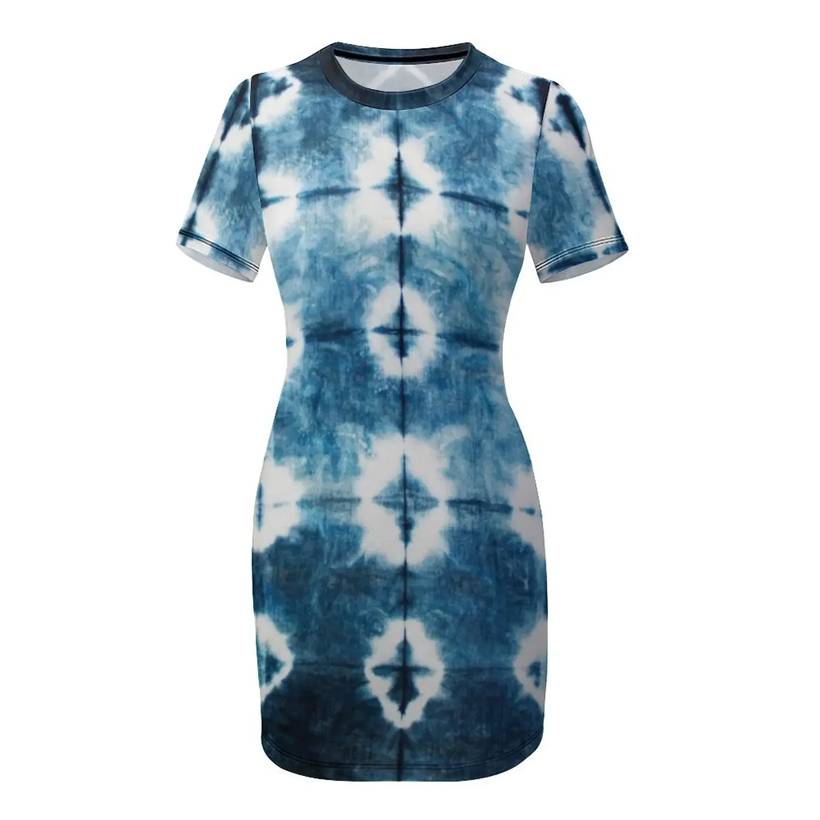 시보리 인디고 타이다이 반팔 드레스 드레스 여성 여름  - Shibori Tie Dye 리뷰 및 가격